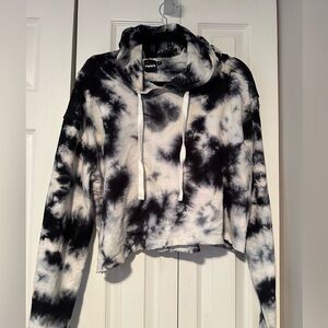 Mono B Black and White Tie-Dye Hoodie